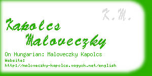 kapolcs maloveczky business card